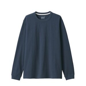 Heavyweight Jersey Long Sleeve T-Shirt Navy Blue Men Muji